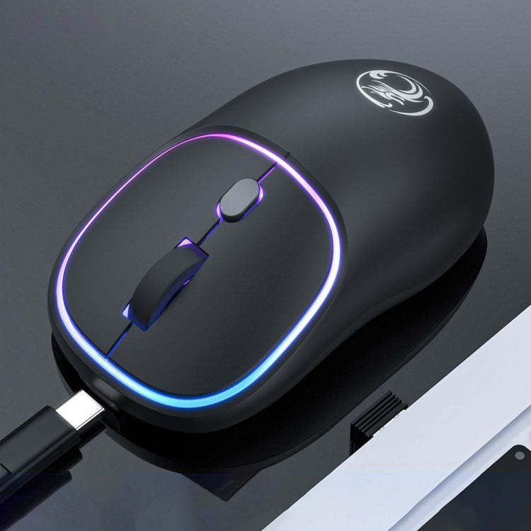 iMICE W-618 Ratón inalámbrico silencioso recargable 4 botones 1600 DPI 2,4 GHz Bluetooth para ordenador PC y portátil, W-618 2.4GHz & Bluetooth