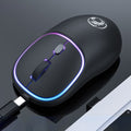 iMICE W-618 Ratón inalámbrico silencioso recargable 4 botones 1600 DPI 2,4 GHz Bluetooth para ordenador PC y portátil, W-618 2.4GHz & Bluetooth
