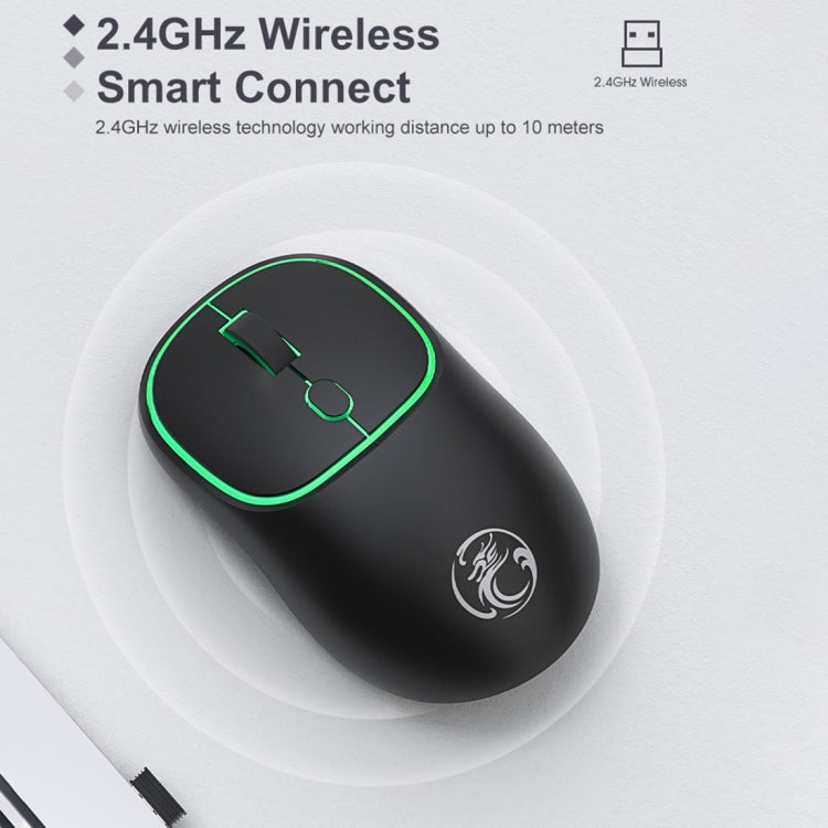 iMICE W-618 Ratón inalámbrico silencioso recargable 4 botones 1600 DPI 2,4 GHz Bluetooth para ordenador PC y portátil, W-618 2.4GHz & Bluetooth