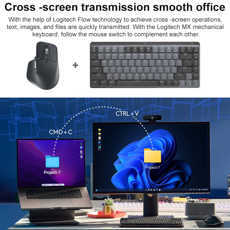Logitech MX Master 3s 8000DPI 2.4GHz Ratón ergonómico inalámbrico Bluetooth de modo dual