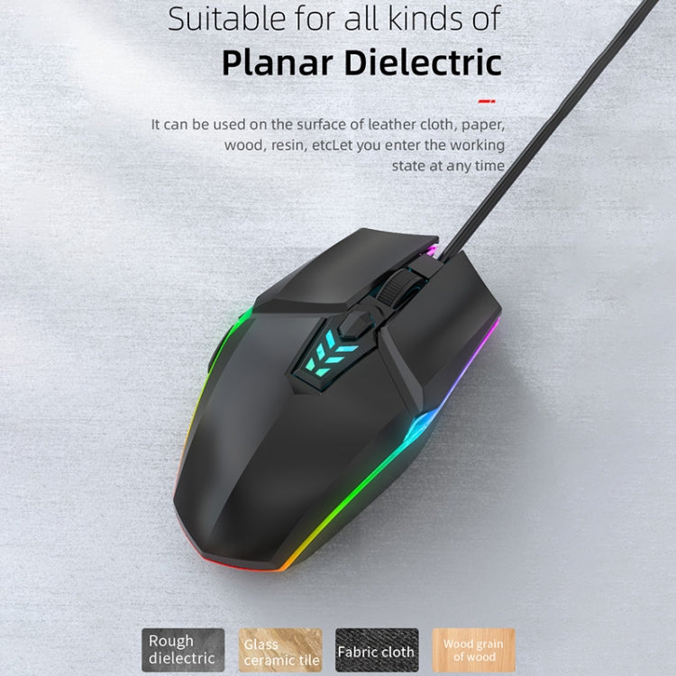 Ratón para juegos de oficina con cable USB y luz colorida S700