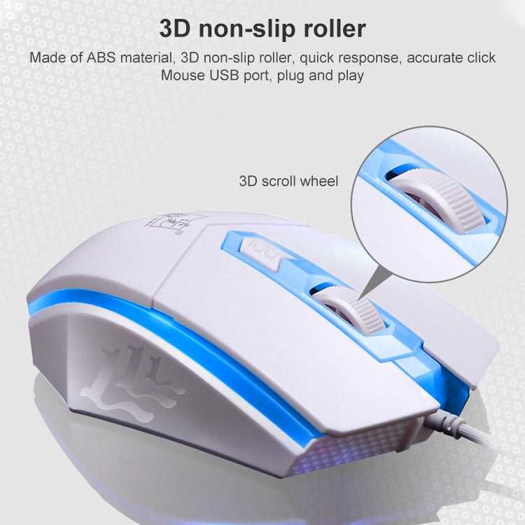 Juego de teclado + mouse con cable luminoso ZGB G21, G21 (Black), G21 (White)