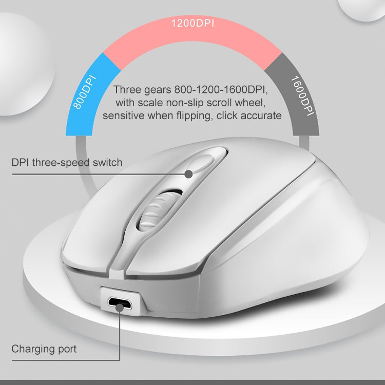 Mini ratón inalámbrico recargable ZGB 361 2,4G 1600 ppp