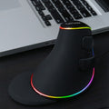 DELUX M618 Plus RGB Ratón óptico con cable Ratón vertical ergonómico 4000DPI, 4000DPI Wired
