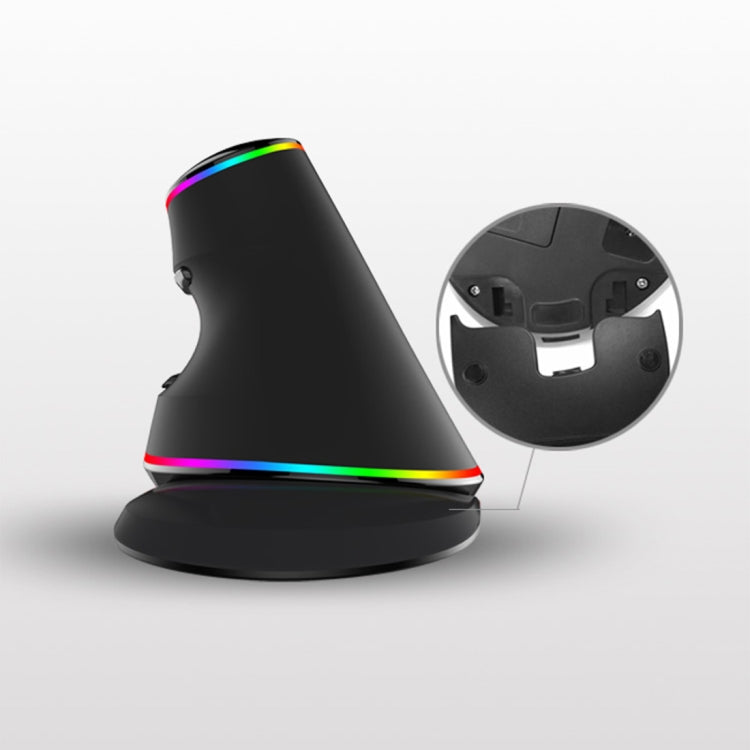 DELUX M618 Plus RGB Ratón óptico con cable Ratón vertical ergonómico 4000DPI, 4000DPI Wired