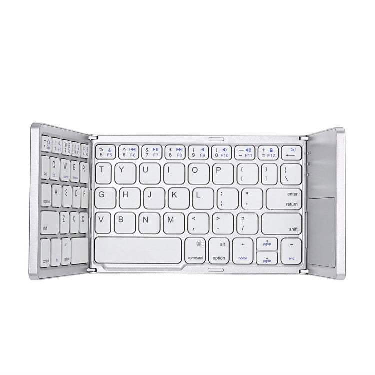 B033 Teclado inalámbrico Bluetooth recargable, 3 plegables, 64 teclas, con panel táctil, 3-Folding 64 Keys with Touchpad White, 3-Folding 64 Keys with Touchpad Black