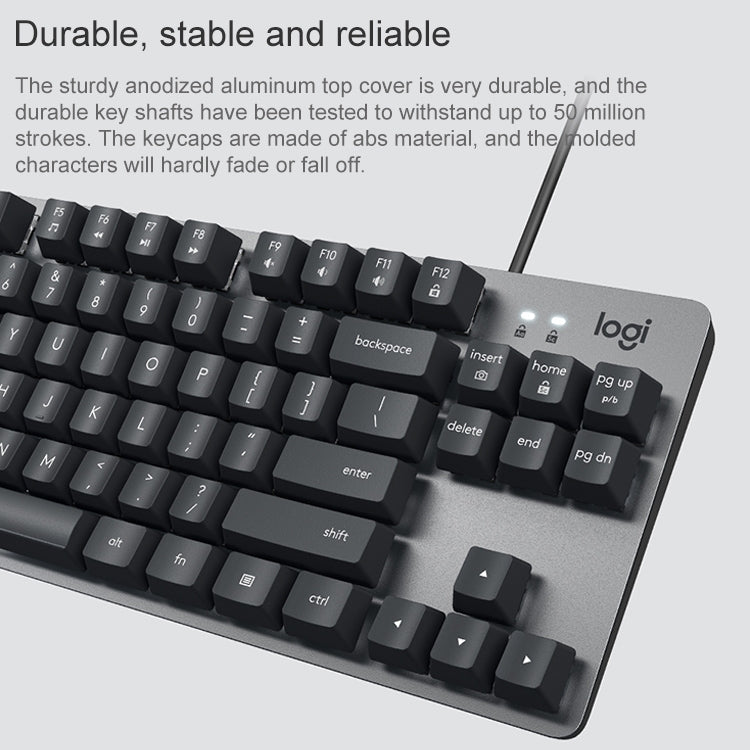 Logitech K835 Mini teclado mecánico con cable, eje verde, Green Shaft