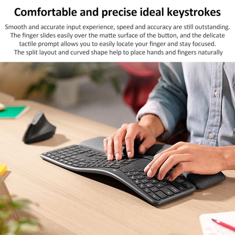 Logitech ERGO K860 2.4G Teclado inalámbrico Bluetooth Modo dual Teclado ergonómico dividido