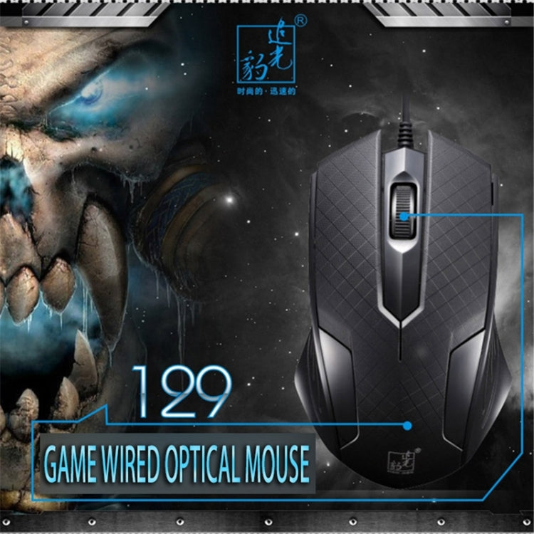Chasing Leopard 129 Ratón óptico universal para juegos con cable USB y contrapeso, longitud: 1,3 m, 129