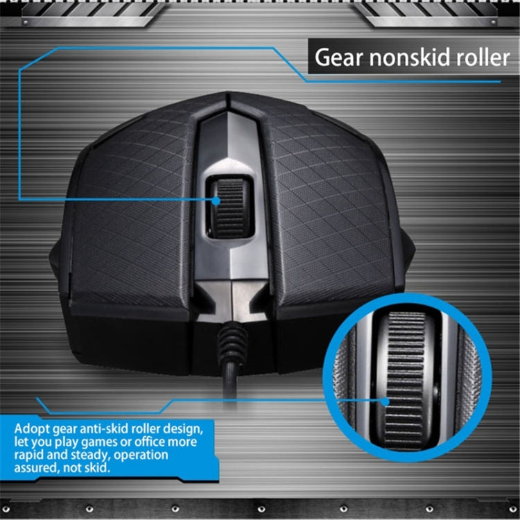 Chasing Leopard 129 Ratón óptico universal para juegos con cable USB y contrapeso, longitud: 1,3 m, 129