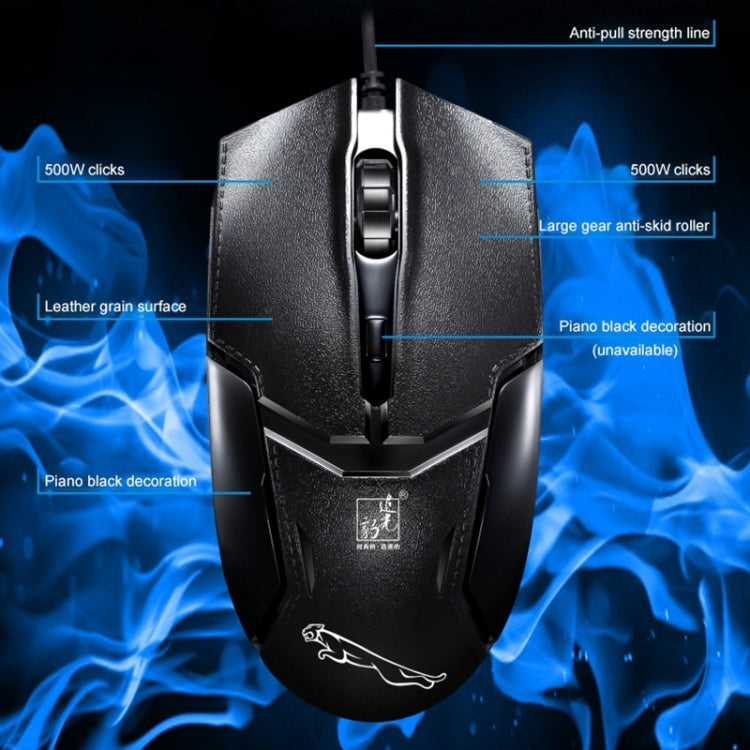 Chasing Leopard 179 USB 1600DPI Ratón óptico para juegos con cable ajustable de tres velocidades, longitud: 1,3 m, 179