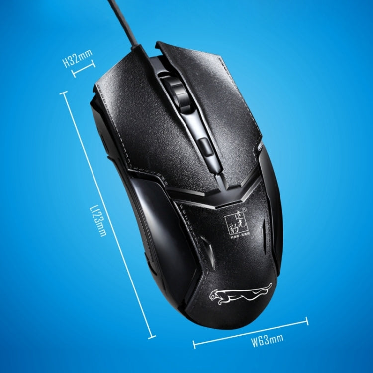 Chasing Leopard 179 USB 1600DPI Ratón óptico para juegos con cable ajustable de tres velocidades, longitud: 1,3 m, 179