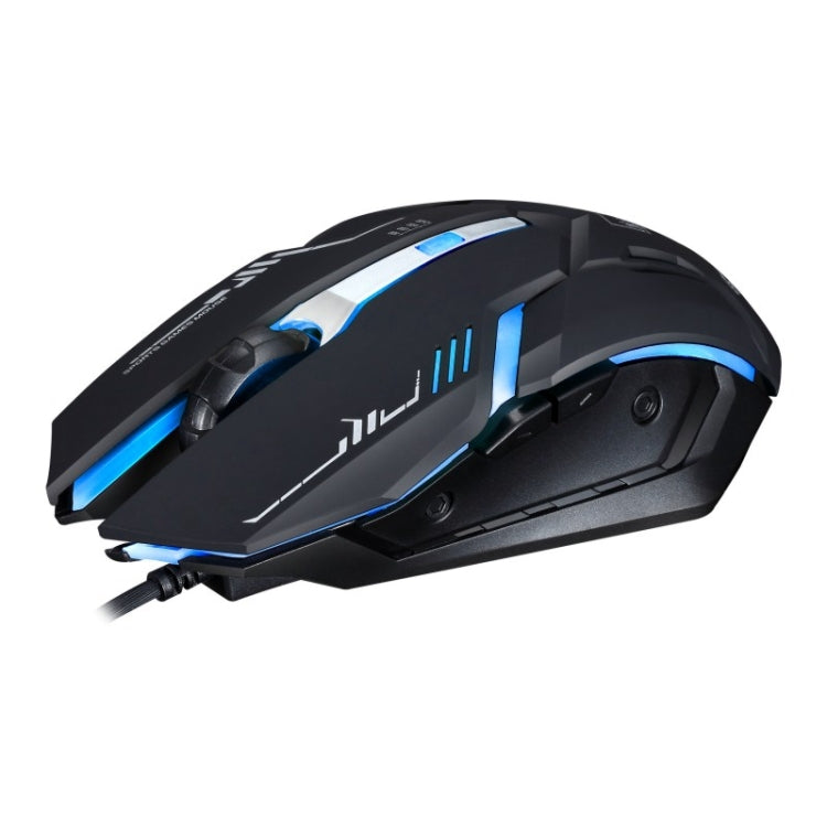 Chasing Leopard V17 USB 2400DPI Ratón óptico para juegos con patrón de línea ajustable de cuatro velocidades con luz de respiración LED, longitud: 1,45 m, V17, V17 Jet Black, V17 White