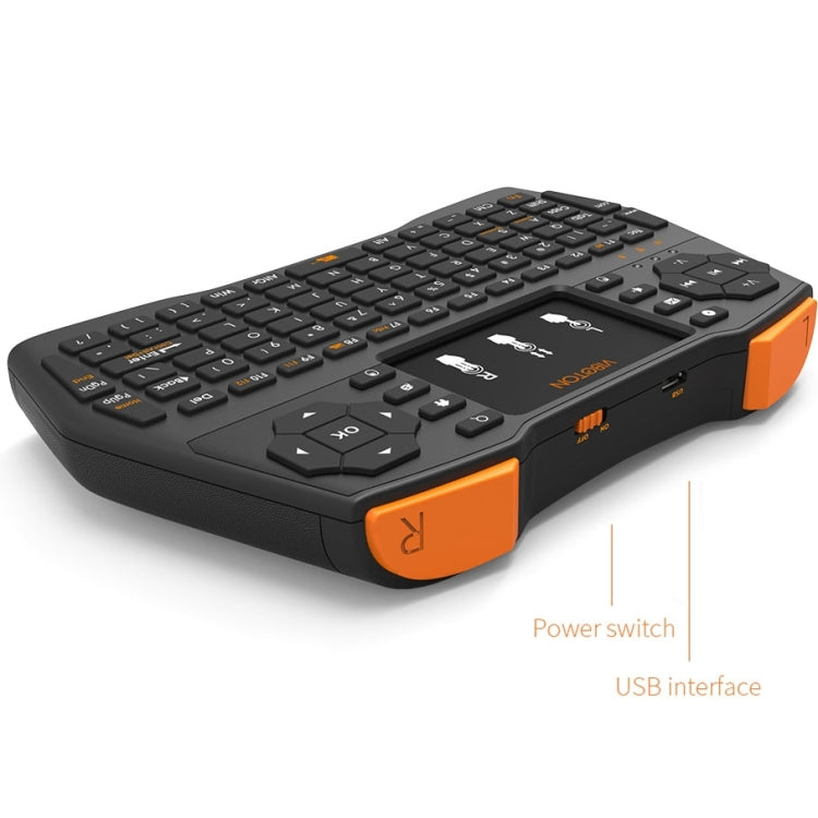 VIBOTON i8 Plus Mini teclado inalámbrico QWERT de 2,4 GHz actualizado con panel táctil para TV Box, Mi Box, computadora, tableta, computadora portátil y proyector (negro), Wireless Keyboard