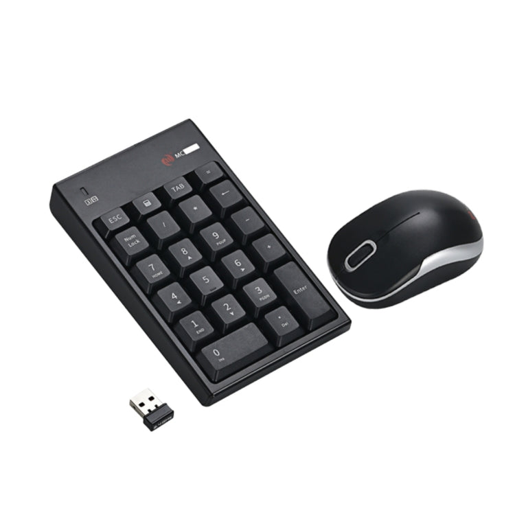 MC Saite MC-61CB Ratón inalámbrico de 2,4 GHz + teclado numérico de 22 teclas con receptor USB para ordenador, PC y portátil