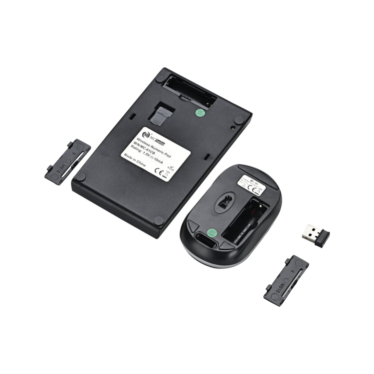 MC Saite MC-61CB Ratón inalámbrico de 2,4 GHz + teclado numérico de 22 teclas con receptor USB para ordenador, PC y portátil