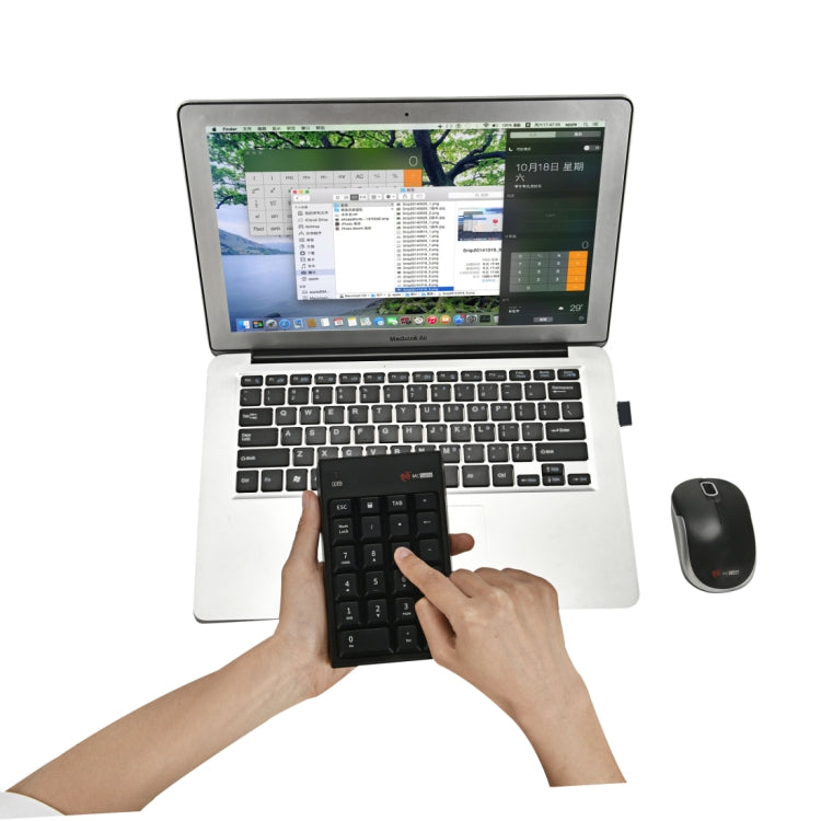 MC Saite MC-61CB Ratón inalámbrico de 2,4 GHz + teclado numérico de 22 teclas con receptor USB para ordenador, PC y portátil