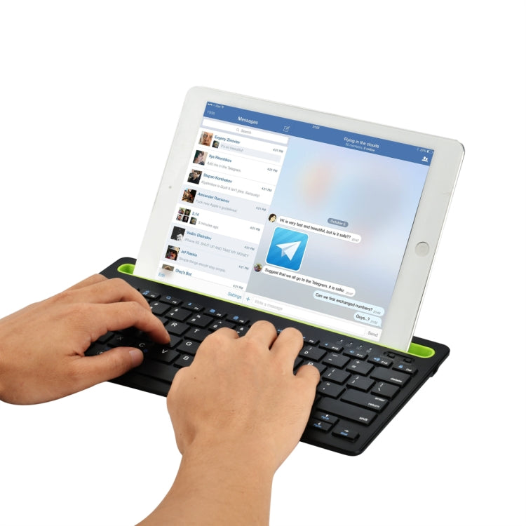 B908 Teclado inalámbrico Bluetooth ultradelgado de 78 teclas con soporte cóncavo para teléfono móvil