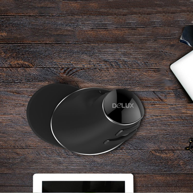DELUX M618 Plus 2.4G 1600DPI Ratón ergonómico vertical portátil inalámbrico, 1600DPI Wireless