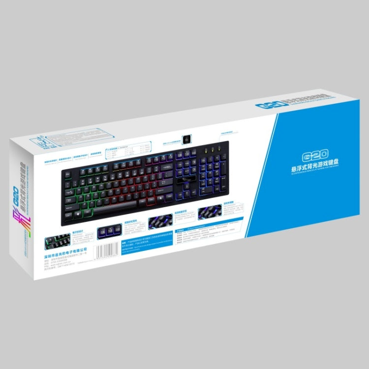 ZGB G20 104 teclas USB con cable sensación mecánica teclado de computadora brillante teclado para juegos