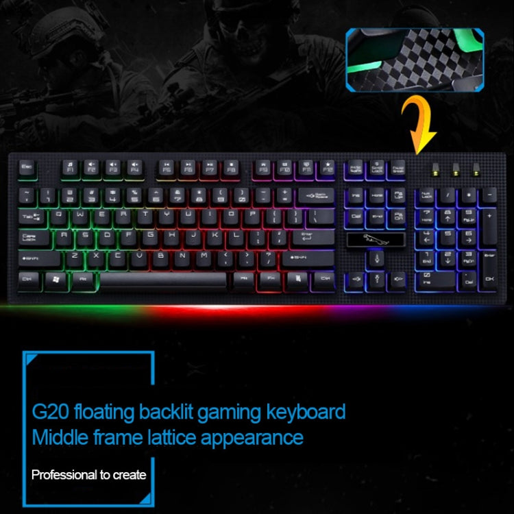 ZGB G20 104 teclas USB con cable sensación mecánica teclado de computadora brillante teclado para juegos