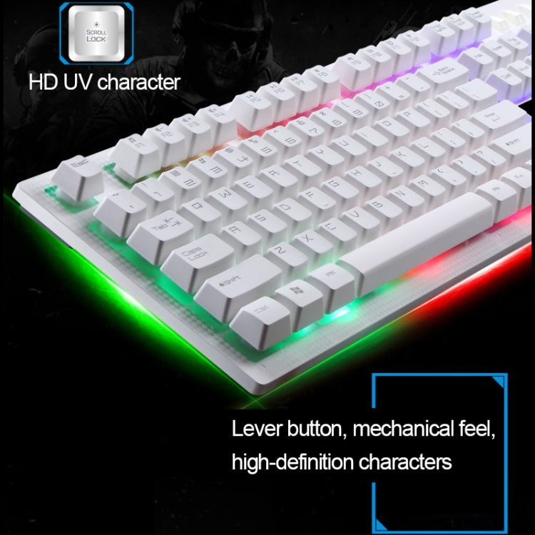 ZGB G20 104 teclas USB con cable sensación mecánica teclado de computadora brillante teclado para juegos