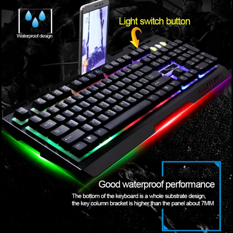 ZGB G700 104 teclas USB con cable sensación mecánica Panel de Metal brillante suspensión teclado para juegos con soporte para teléfono