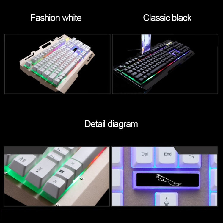 ZGB G700 104 teclas USB con cable sensación mecánica Panel de Metal brillante suspensión teclado para juegos con soporte para teléfono