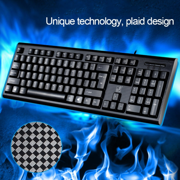 ZGB Q9 Teclado de oficina para juegos general con textura de rejilla con cable USB de 104 teclas