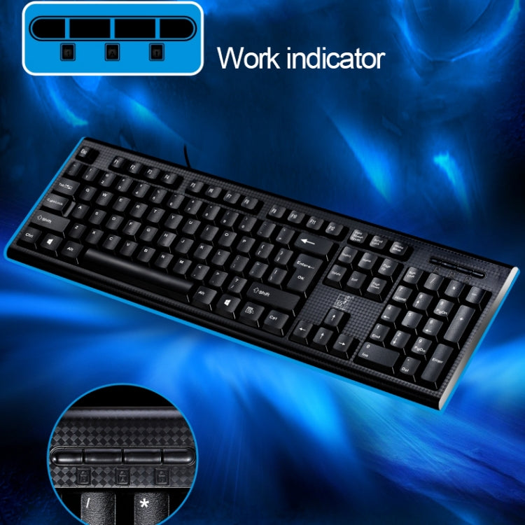 ZGB Q9 Teclado de oficina para juegos general con textura de rejilla con cable USB de 104 teclas