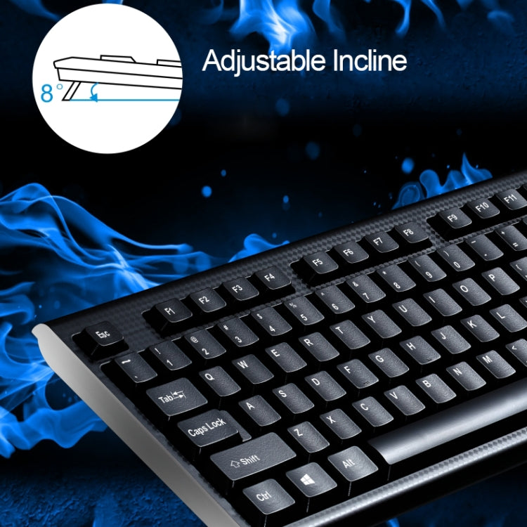 ZGB Q9 Teclado de oficina para juegos general con textura de rejilla con cable USB de 104 teclas