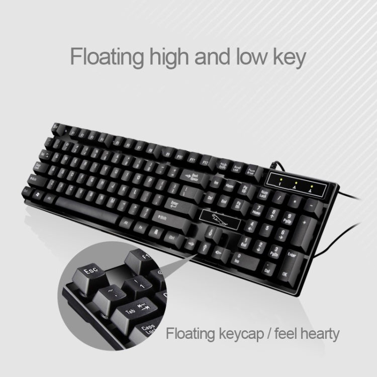 ZGB Q17 104 teclas USB con cable suspensión Gaming Office teclado para computadora portátil, PC