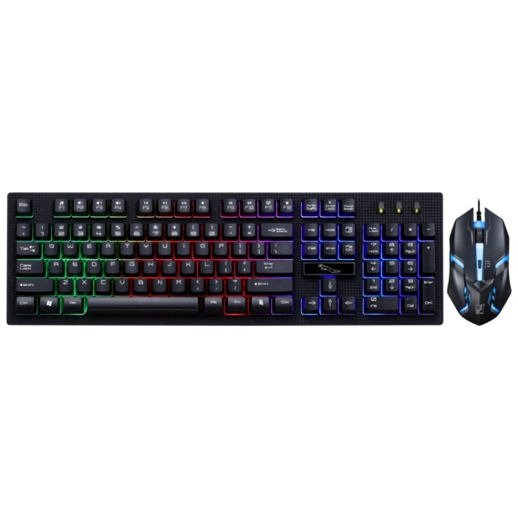 ZGB G20 1600 DPI Teclado de suspensión con sensación mecánica brillante con cable profesional + Kit de mouse óptico para computadora portátil, PC