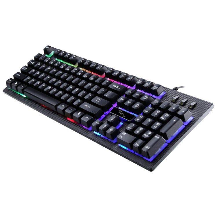 ZGB G20 1600 DPI Teclado de suspensión con sensación mecánica brillante con cable profesional + Kit de mouse óptico para computadora portátil, PC