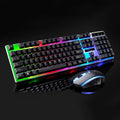 ZGB G21 1600 DPI profesional con cable retroiluminación colorida sensación mecánica teclado de suspensión + Kit de ratón óptico para ordenador portátil, PC