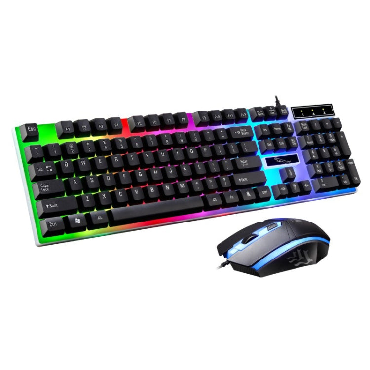 ZGB G21 1600 DPI profesional con cable retroiluminación colorida sensación mecánica teclado de suspensión + Kit de ratón óptico para ordenador portátil, PC
