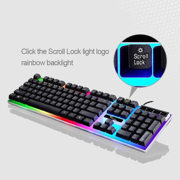 ZGB G21 1600 DPI profesional con cable retroiluminación colorida sensación mecánica teclado de suspensión + Kit de ratón óptico para ordenador portátil, PC