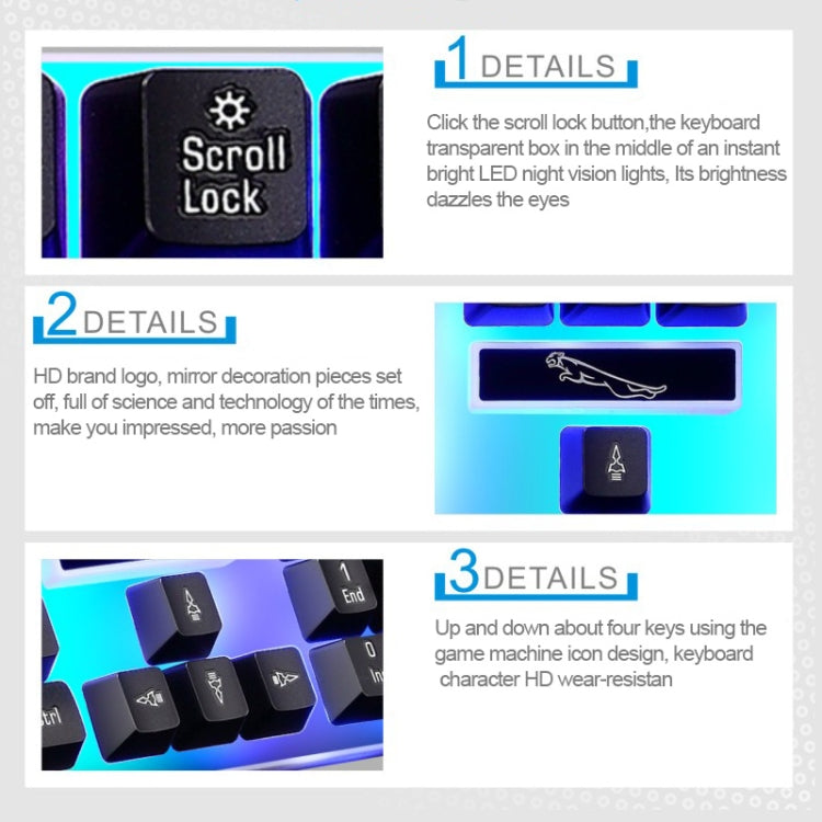 ZGB G21 1600 DPI profesional con cable retroiluminación colorida sensación mecánica teclado de suspensión + Kit de ratón óptico para ordenador portátil, PC