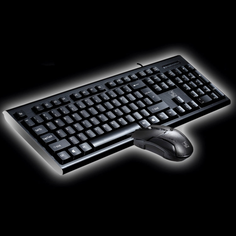 Chasing Leopard Q9 1600 DPI Teclado de oficina para juegos con textura de rejilla con cable profesional + kit de mouse óptico