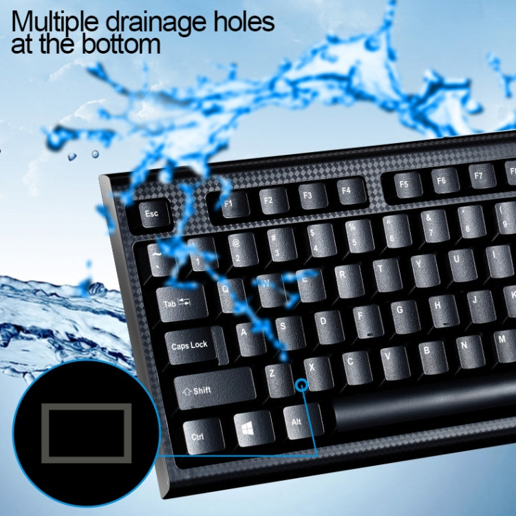 Chasing Leopard Q9 1600 DPI Teclado de oficina para juegos con textura de rejilla con cable profesional + kit de mouse óptico
