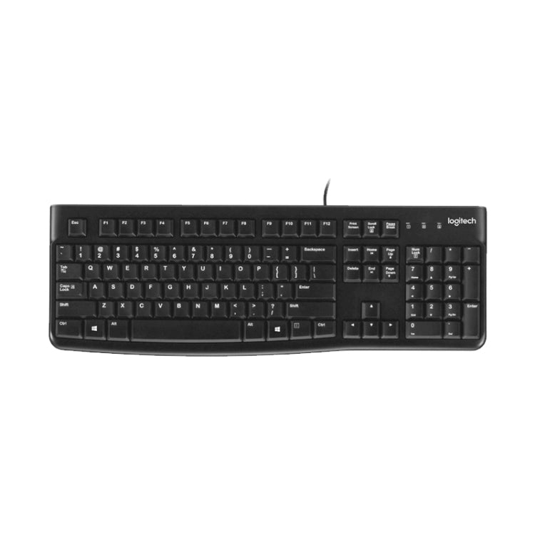 Logitech K120 Teclado USB resistente al agua con cable para computadoras de escritorio / portátiles, Logitech K120
