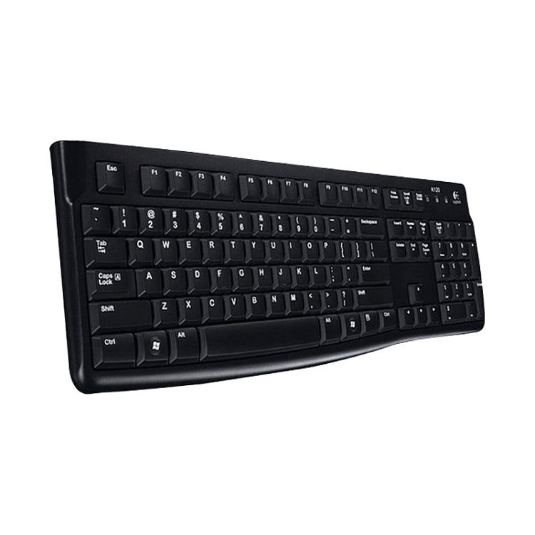 Logitech K120 Teclado USB resistente al agua con cable para computadoras de escritorio / portátiles, Logitech K120
