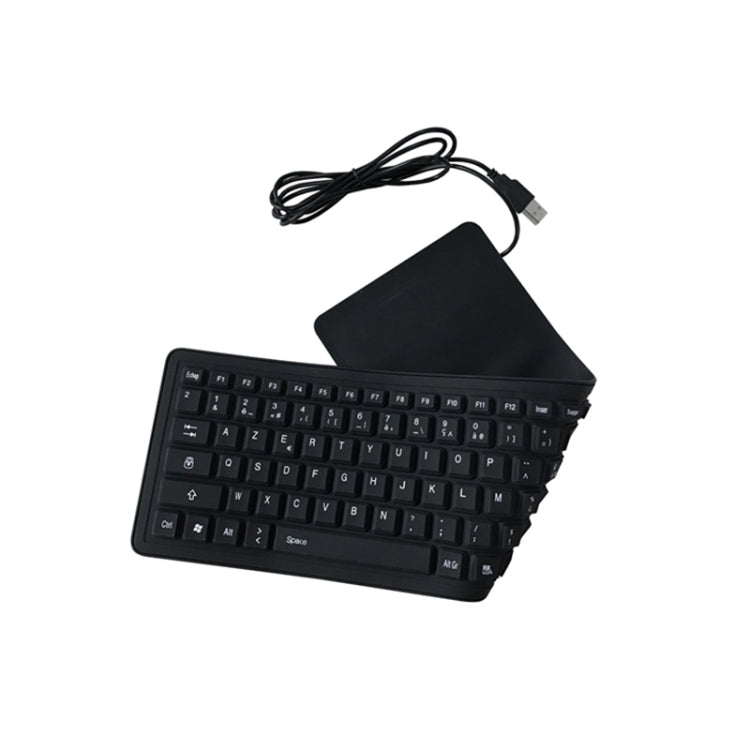 Teclado impermeable de silicona con cable USB francés de 103 teclas, teclado para computadora portátil de escritorio, longitud del cable: 1,5 m