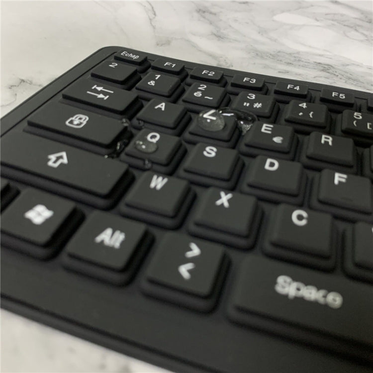Teclado impermeable de silicona con cable USB francés de 103 teclas, teclado para computadora portátil de escritorio, longitud del cable: 1,5 m