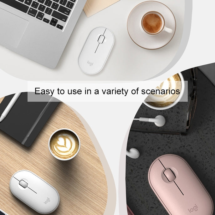 Logitech Pebble Cobblestone Shape Ratón óptico Bluetooth inalámbrico silencioso de 3 teclas, 1000 ppp, alcance inalámbrico: 10 m