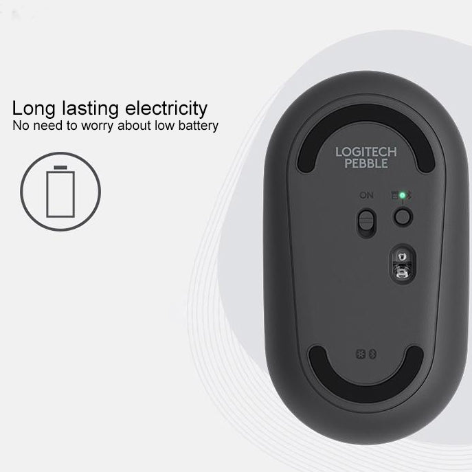 Logitech Pebble Cobblestone Shape Ratón óptico Bluetooth inalámbrico silencioso de 3 teclas, 1000 ppp, alcance inalámbrico: 10 m