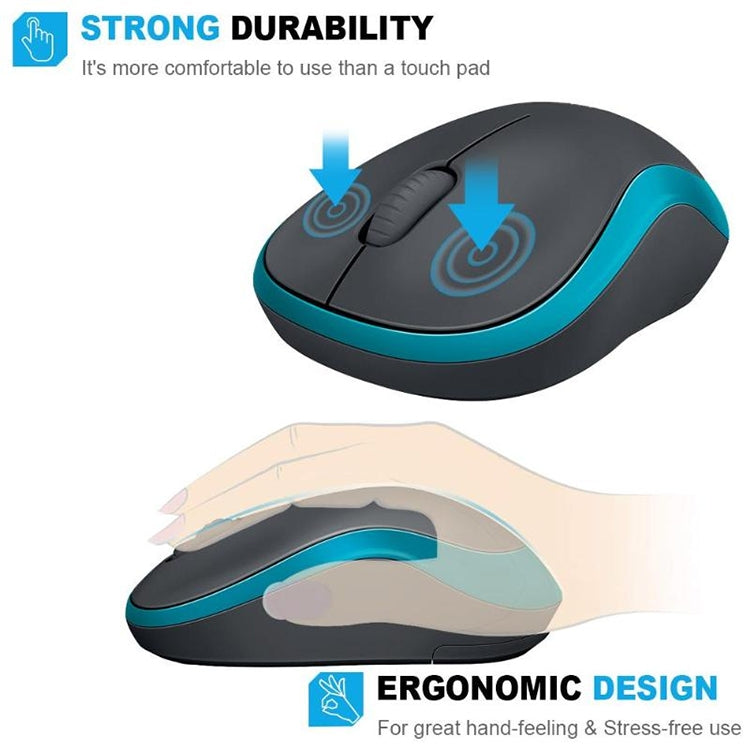 Ratón inalámbrico Logitech M186 para oficina, ahorro de energía, USB, ordenador portátil, ordenador de escritorio, Universal