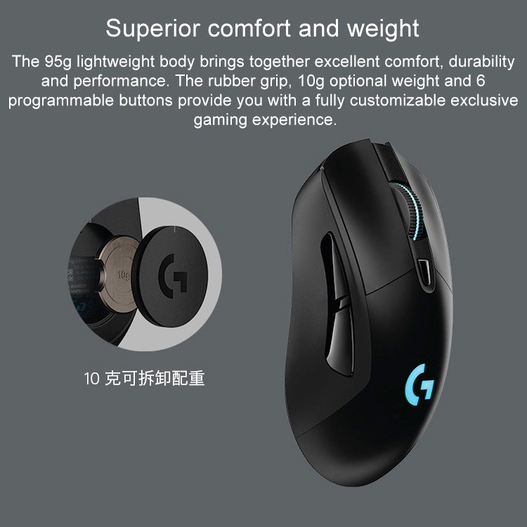 Logitech G703 LIGHTSPEED 16000 DPI 6 Botones programables HERO 16K Sensor RGB retroiluminación ratón óptico inalámbrico para juegos