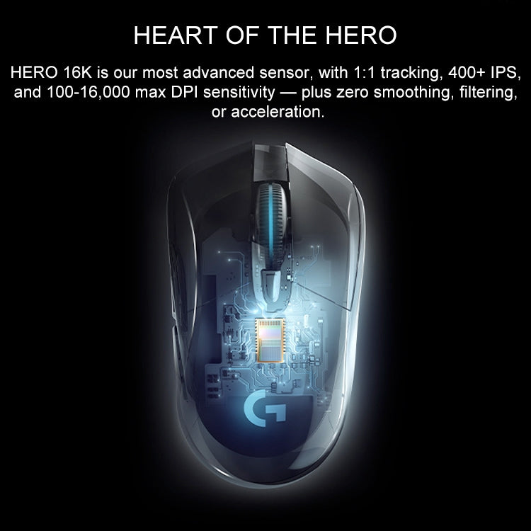 Logitech G703 LIGHTSPEED 16000 DPI 6 Botones programables HERO 16K Sensor RGB retroiluminación ratón óptico inalámbrico para juegos