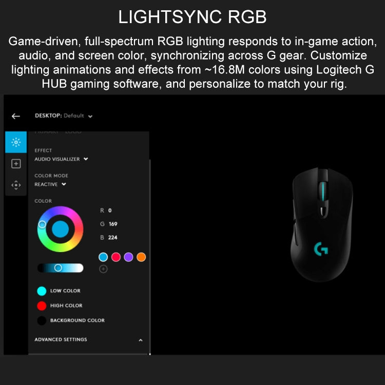 Logitech G703 LIGHTSPEED 16000 DPI 6 Botones programables HERO 16K Sensor RGB retroiluminación ratón óptico inalámbrico para juegos